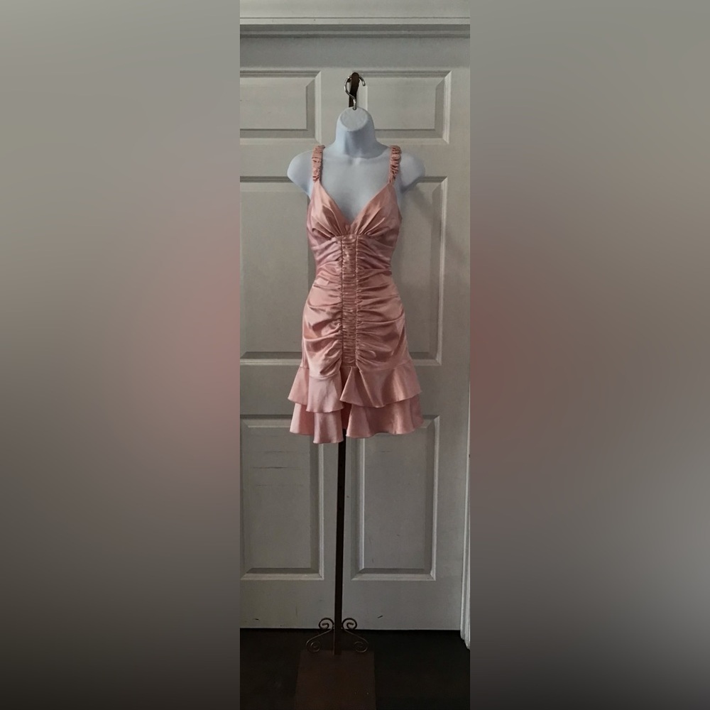 Jessica McClintock Pink Satin Mini Dress